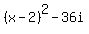%28x-2%29%5E2-36i