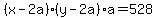 %28x-2a%29%28y-2a%29a=528