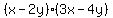 %28x-2y%29%283x-4y%29