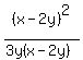 %28x-2y%29%5E2%2F%283y%28x-2y%29%29