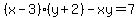 %28x-3%29%28y%2B2%29-xy=7