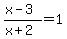 %28x-3%29%2F%28x%2B2%29+=+1