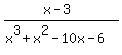 %28x-3%29%2F%28x%5E3%2Bx%5E2-10x-6%29
