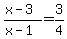 %28x-3%29%2F%28x-1%29+=+3%2F4