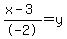 %28x-3%29%2F-2+=+y