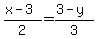%28x-3%29%2F2=%283-y%29%2F3