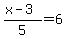 %28x-3%29%2F5=6