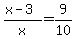 %28x-3%29%2Fx=+9%2F10