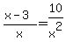 %28x-3%29%2Fx=10%2Fx%5E2