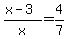%28x-3%29%2Fx=4%2F7