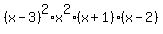 %28x-3%29%5E2%2Ax%5E2%28x%2B1%29%28x+-+2%29