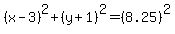 %28x-3%29%5E2%2B%28y%2B1%29%5E2=+%288.25%29%5E2