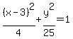 %28x-3%29%5E2%2F4%2By%5E2%2F25=1