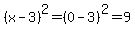 %28x-3%29%5E2=%280-3%29%5E2=9