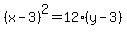 %28x-3%29%5E2=12%28y-3%29