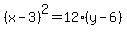 %28x-3%29%5E2=12%28y-6%29