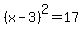 %28x-3%29%5E2=17