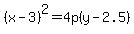 %28x-3%29%5E2=4p%28y-2.5%29