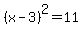 %28x-3%29%5E2+=+11