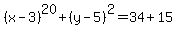 %28x-3%29%5E20%2B%28y-5%29%5E2=34%2B15