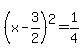 %28x-3%2F2%29%5E2=1%2F4