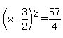 %28x-3%2F2%29%5E2=57%2F4