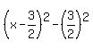 %28x-3%2F2%29%5E2+-+%283%2F2%29%5E2