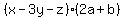 %28x-3y-z%29%282a%2Bb%29