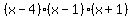 %28x-4%29%28x-1%29%28x%2B1%29