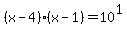 %28x-4%29%28x-1%29=10%5E1