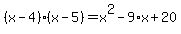 %28x-4%29%28x-5%29=x%5E2-9%2Ax%2B20