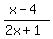 %28x-4%29%2F%282x%2B1%29