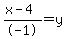 %28x-4%29%2F-1=y