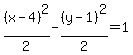 %28x-4%29%5E2%2F2-%28y-1%29%5E2%2F2=1