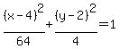 %28x-4%29%5E2%2F64%2B%28y-2%29%5E2%2F4=1