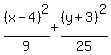 %28x-4%29%5E2%2F9%2B%28y%2B3%29%5E2%2F25