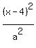 %28x-4%29%5E2%2Fa%5E2