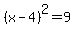 %28x-4%29%5E2=9