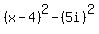 %28x-4%29%5E2-%285i%29%5E2