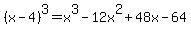%28x-4%29%5E3=x%5E3-12x%5E2%2B48x-64