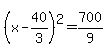 %28x-40%2F3%29%5E2=700%2F9