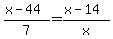 %28x-44%29%2F7=%28x-14%29%2Fx