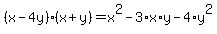 %28x-4y%29%28x%2By%29=x%5E2-3%2Ax%2Ay-4%2Ay%5E2