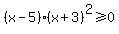 %28x-5%29%28x%2B3%29%5E2%3E=0