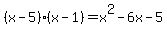 %28x-5%29%28x-1%29+=+x%5E2-6x-5