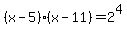 %28x-5%29%2A%28x-11%29+=+2%5E4
