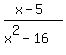 %28x-5%29%2F%28x%5E2-16%29