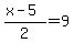 %28x-5%29%2F2+=+9