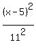 %28x-5%29%5E2%2F11%5E2