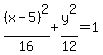 %28x-5%29%5E2%2F16++%2B+y%5E2%2F12+=+1